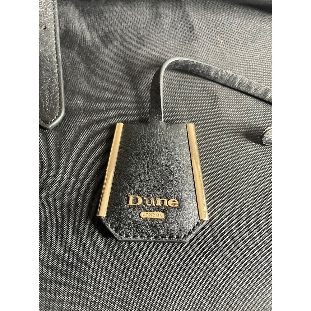 Dune London Black Faux Leather Adjustable Crossbody Strap and Bag Charm Gold - Picture 2 of 6